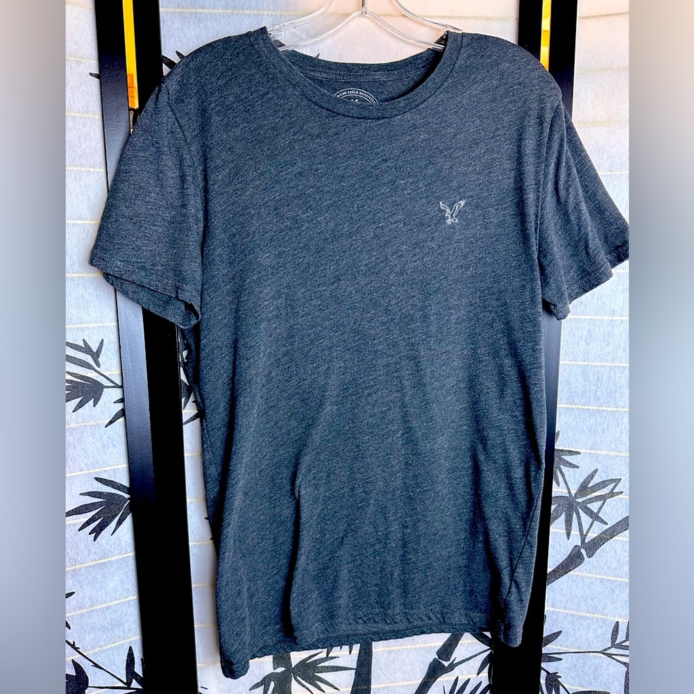 Soft Cotton Blend Mens AE Tee in Dark Gray Size Med American Eagle Outfitter
